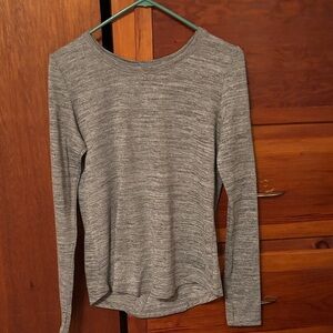 90 Degree By Reflex Heather Gray Long Sleeve Crewneck